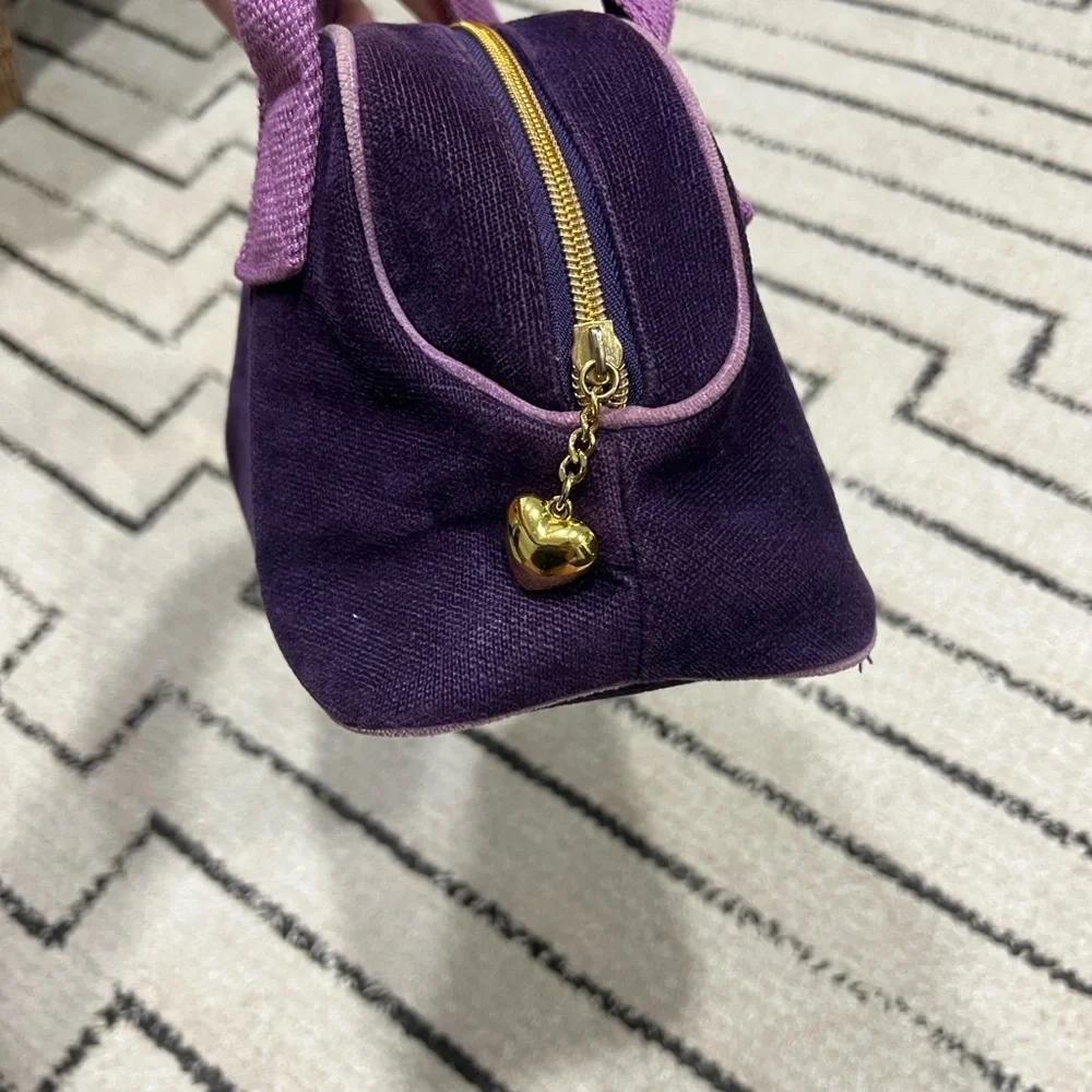 Victoria's Secret Purple and Gold Heart Satchel